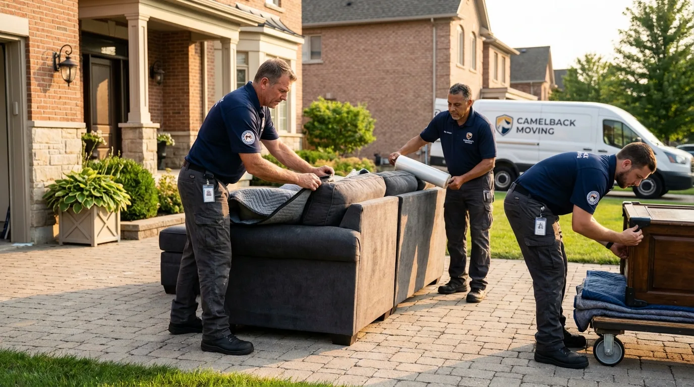 Large estate moving crew wrapping furniture in Fort Thomas, KY